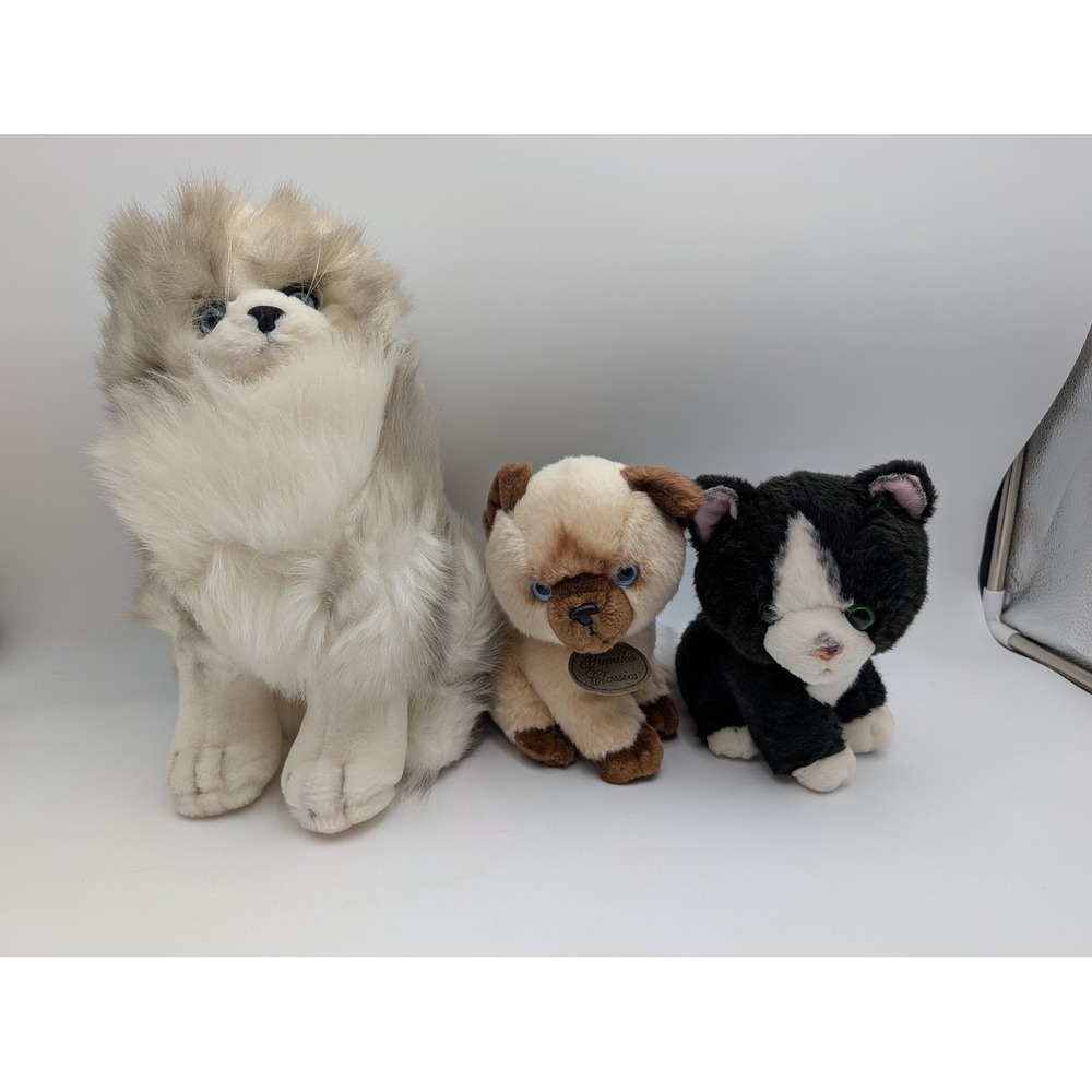 Russ Yomiko Classics Plush Cat Lot White Gray Black Tan Tuxedo Siamese Persian